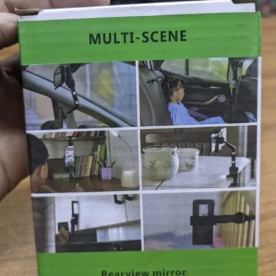 360° Rearview Mirror Phone Holder for Car & Bike BD | Multifunctional Rotating Mobile & GPS Mount