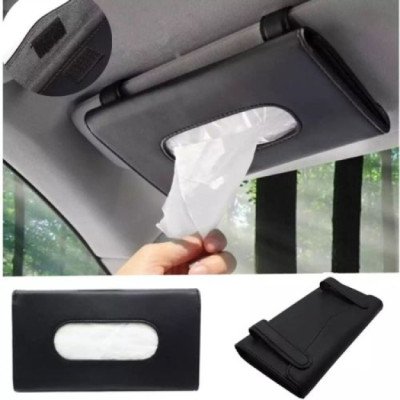 Car sun visor tissue box holder